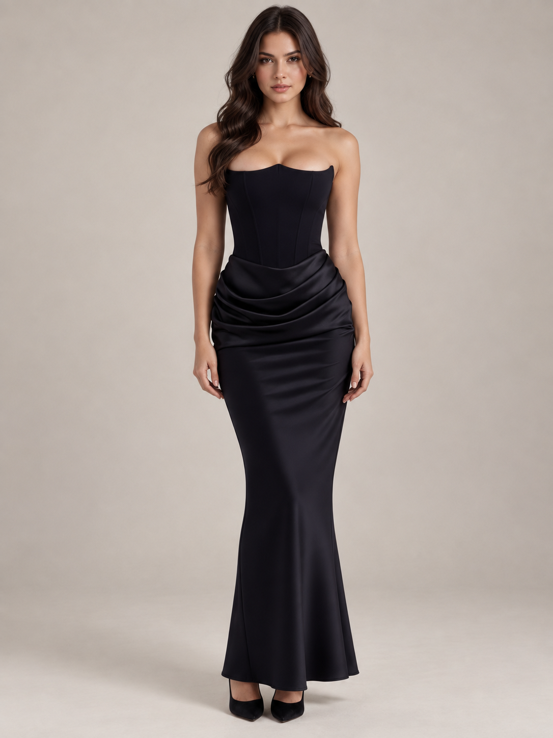Elara Strapless Corset Maxi Dress