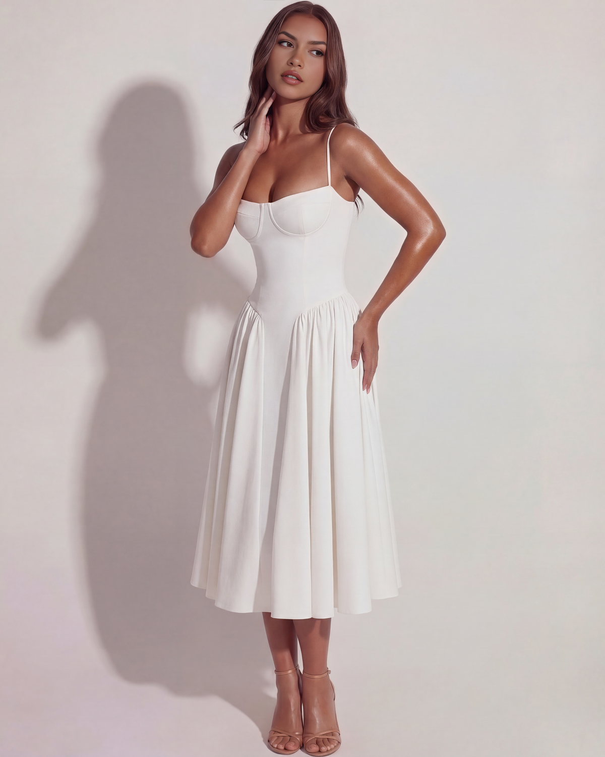 Aurelia Structured Bustier Midi Dress