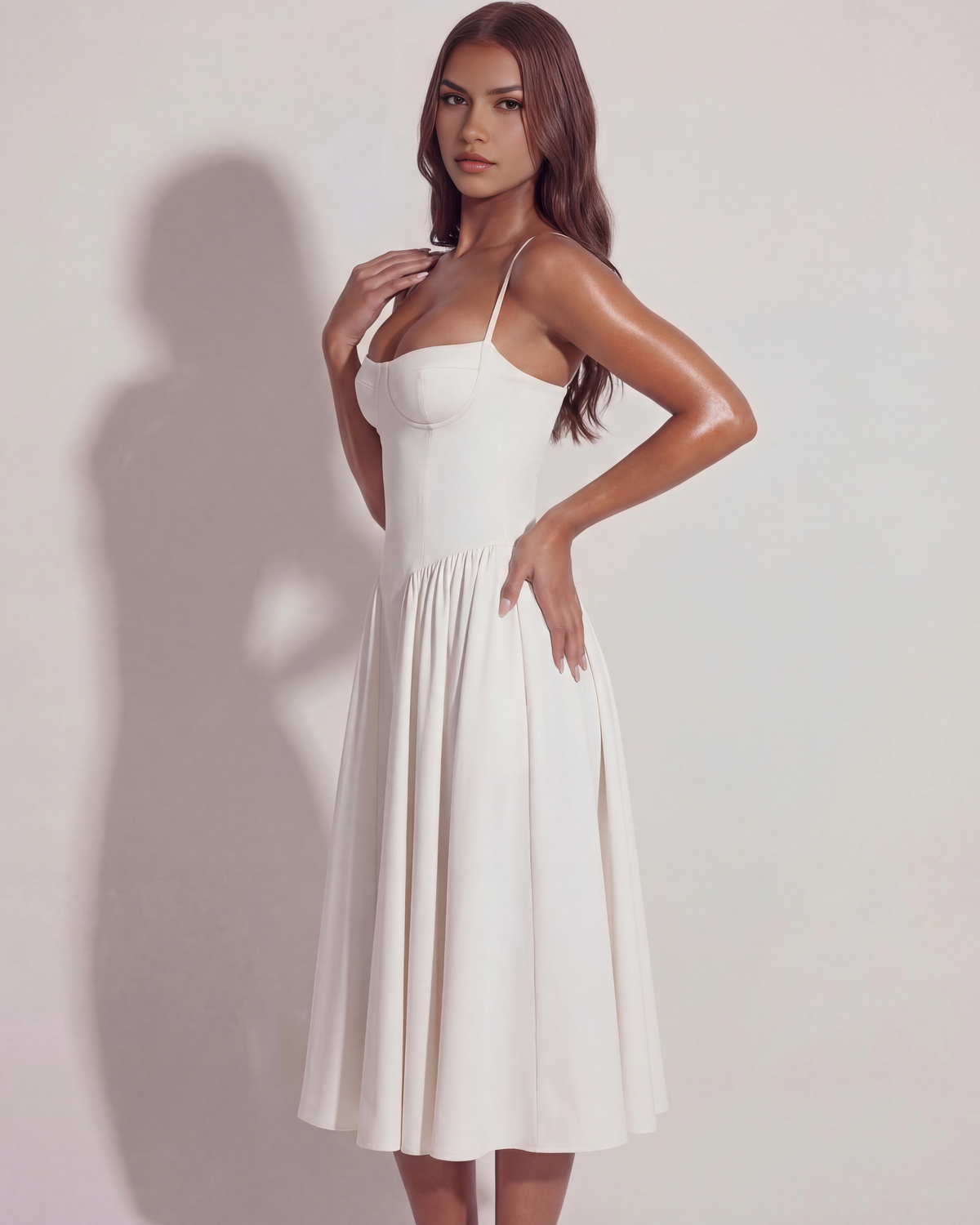 Aurelia Structured Bustier Midi Dress