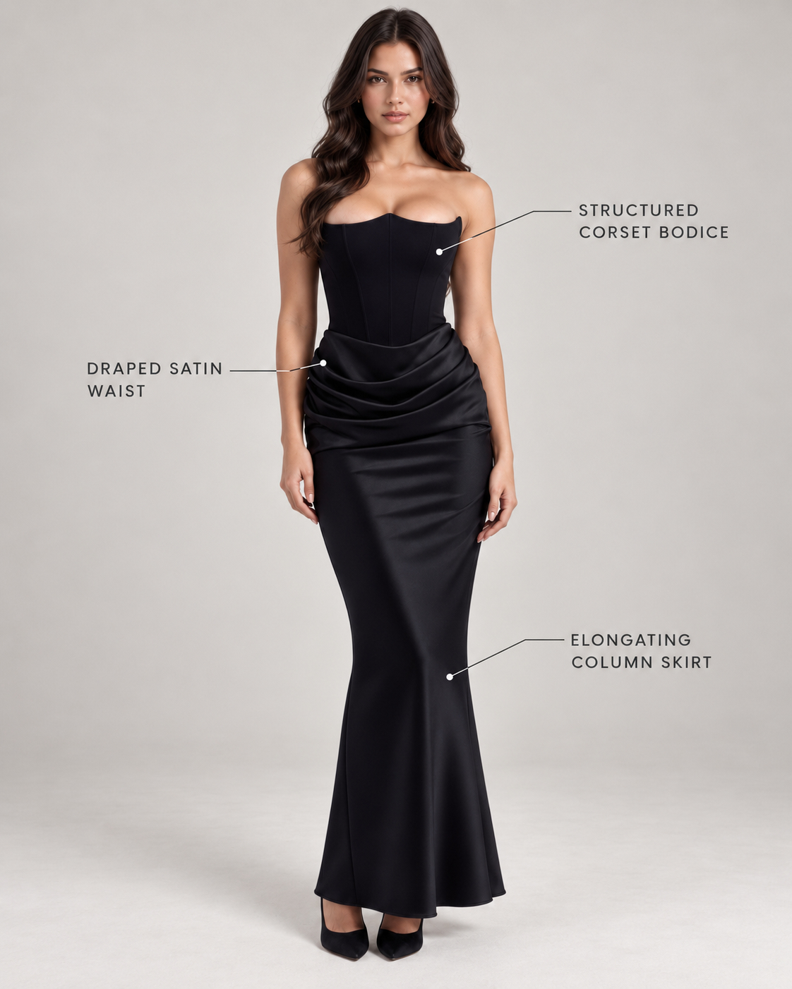 Elara Strapless Corset Maxi Dress